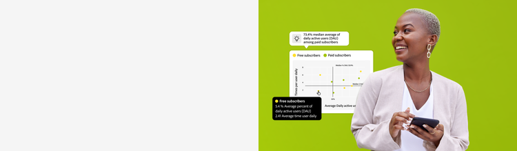 Marketer evaluating engagement statistics on free and paid users