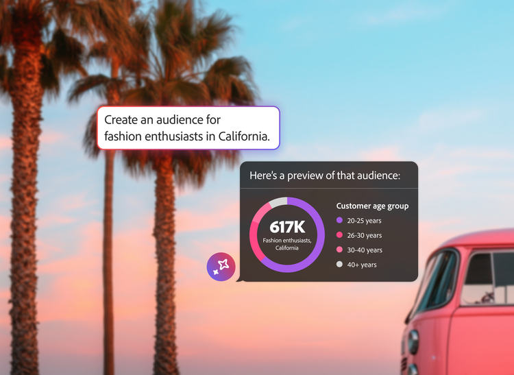 Illustration showing audience creation with a generative AI tool.