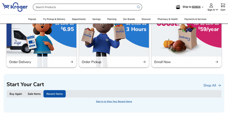 Kroger's personalised shopping basket