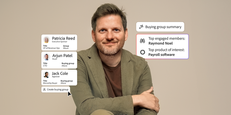 Visual representation of Adobe’s lead management strategy using real-time data and role-based targeting.