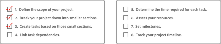 Project timeline checklist