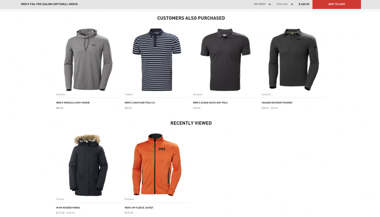 Helly Hansen product page design detail 3