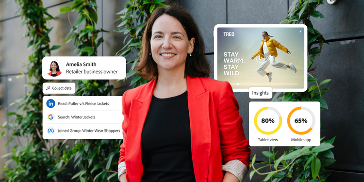 An image showing an ideal customer profile of a customer intending to buy a winter jacket.