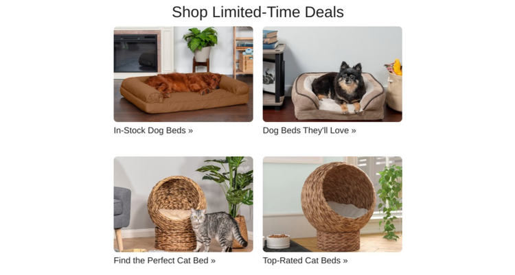 Wayfair's personalised targeted product suggestions