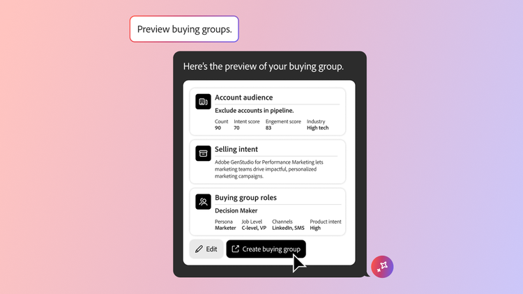 Generated preview of buying group including details.