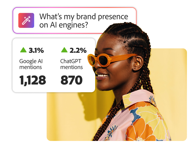 Overlay of GEO metrics indicating brand presence on Google AI and Chat GPT.
