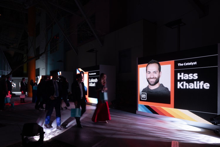 Image of digital signage at Adobe Experience Maker Awards.