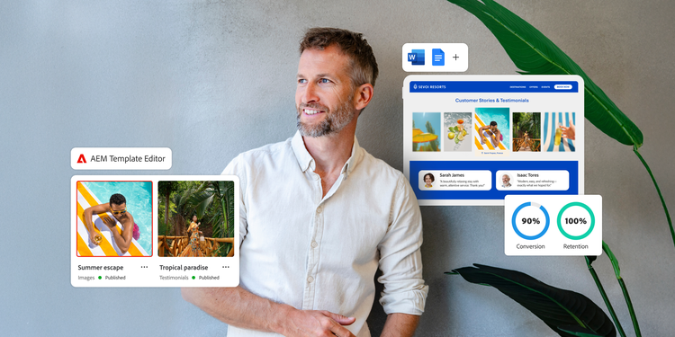 An image showing Adobe Experience Manager simplifying the management of user-generated content.