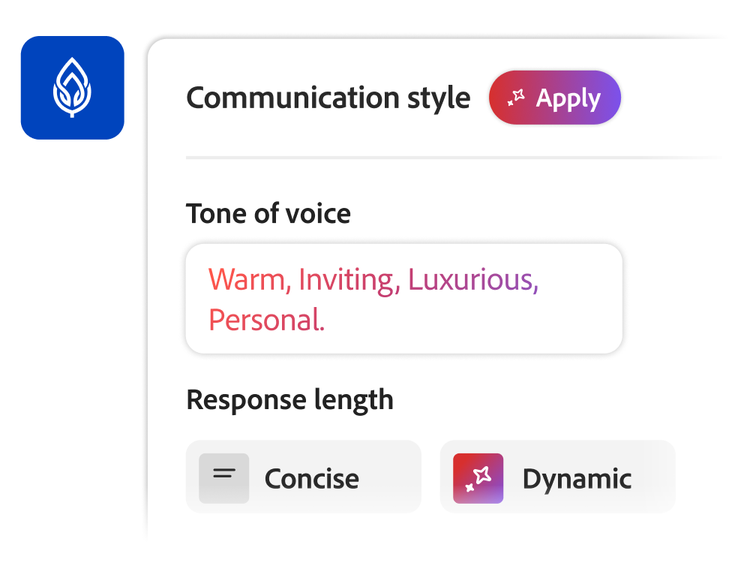 Brand guideline screen displaying communication style