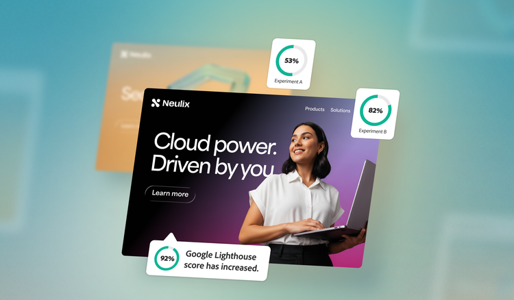 A happy marketer reviews increased conversion rate from her high-performing website