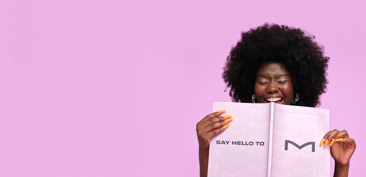 background image of woman reading a magazine