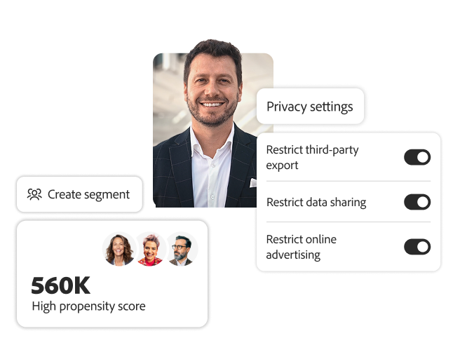 Interface showing privacy controls and propensity score, reflecting Australian banks’ maturity in secure, permission-based journeys.