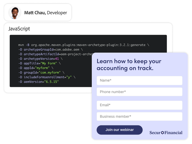 A developer working on the back end of a form to customise form appearance