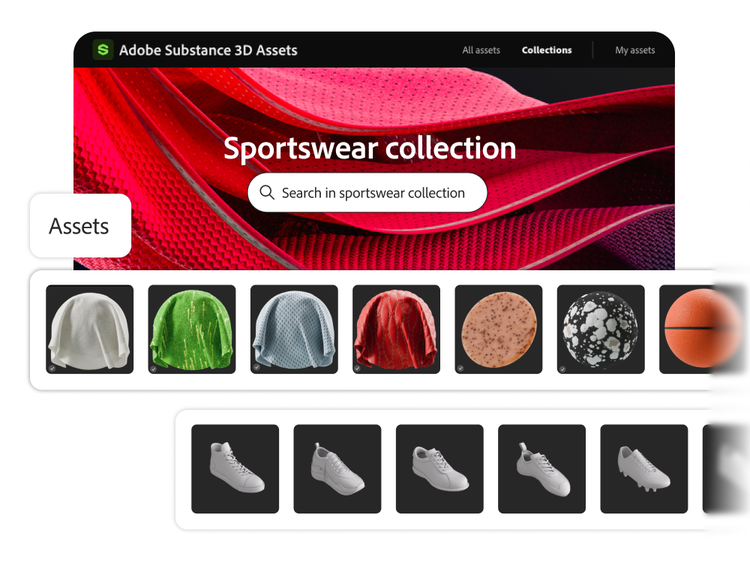 Zoekopdracht voor bestaande 3D-assets van sportkleding