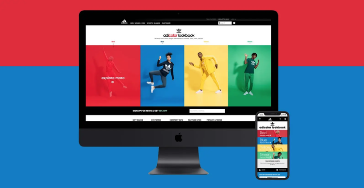 Adidas' mobile responsive website