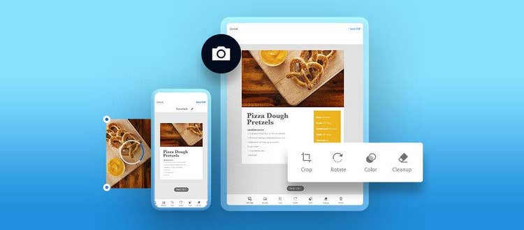 Workflow to digitize recipes with Adobe Scan