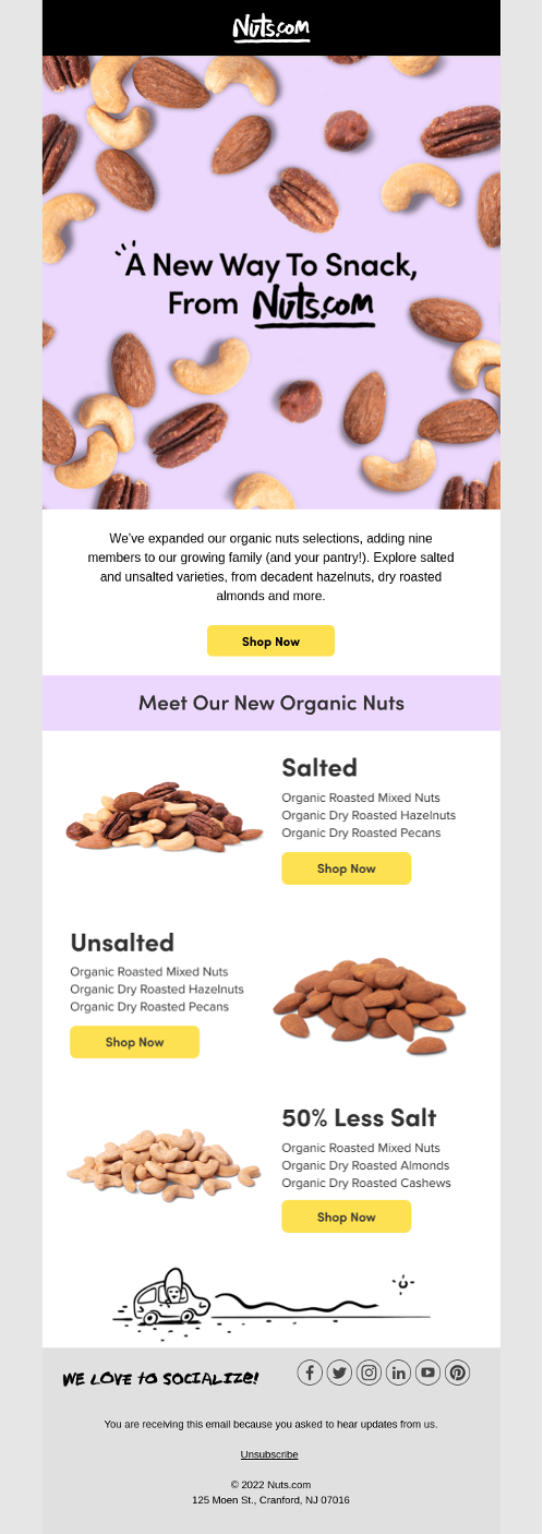 Nuts.com dedicated emails