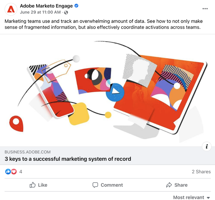 Adobe Marketo Engage ecommerce social media marketing example