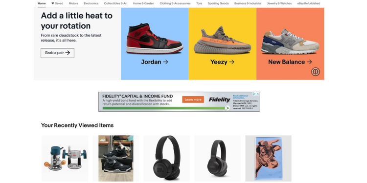 Ebay's recently viewed items for personalization