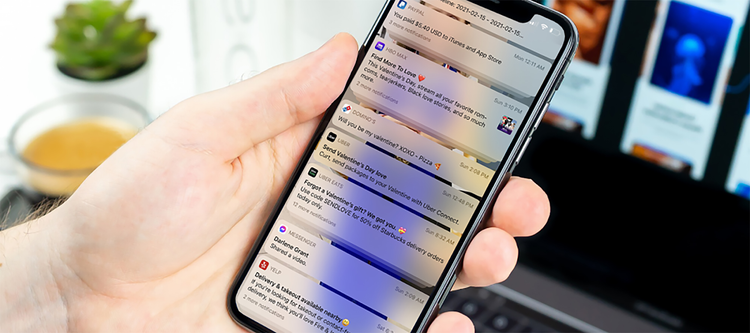 Push notifications on a smartphone