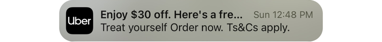 Uber push notification example