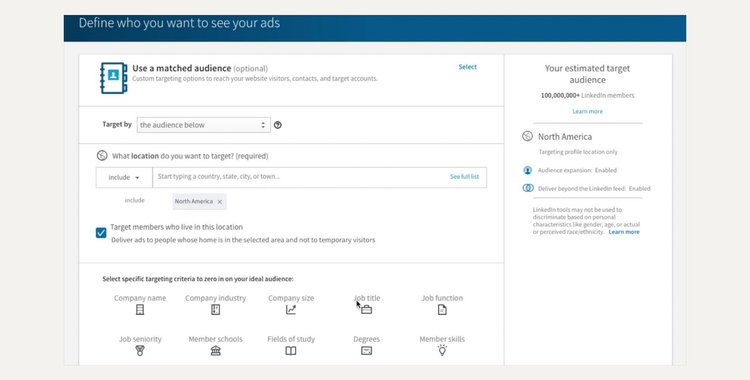LinkedIn ad targeting