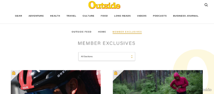 Outside Magazine's member exclusive content