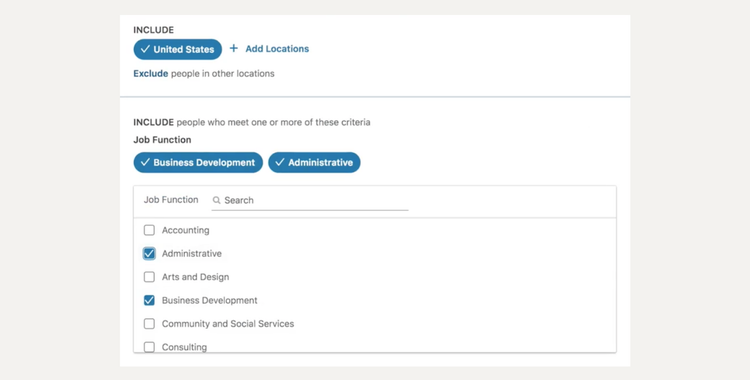 Choosing a LinkedIn advertising target audience