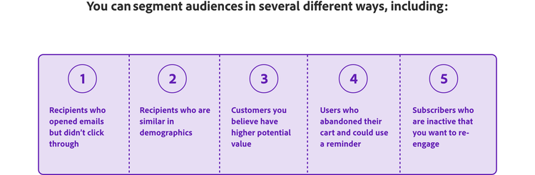 You can segment audience in several different ways