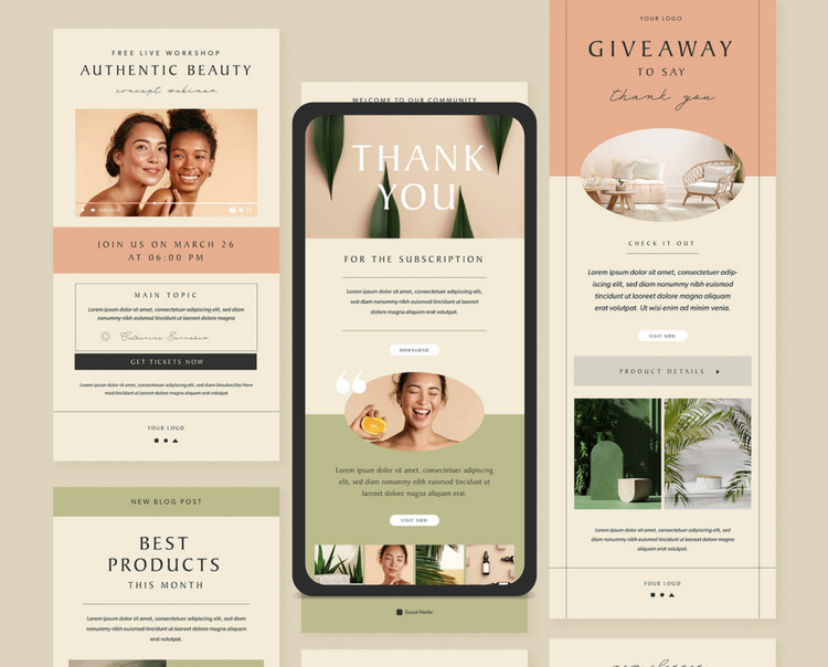 Ecommerce email marketing mockups