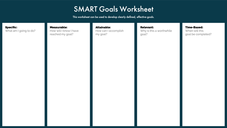 SMART goals worksheet