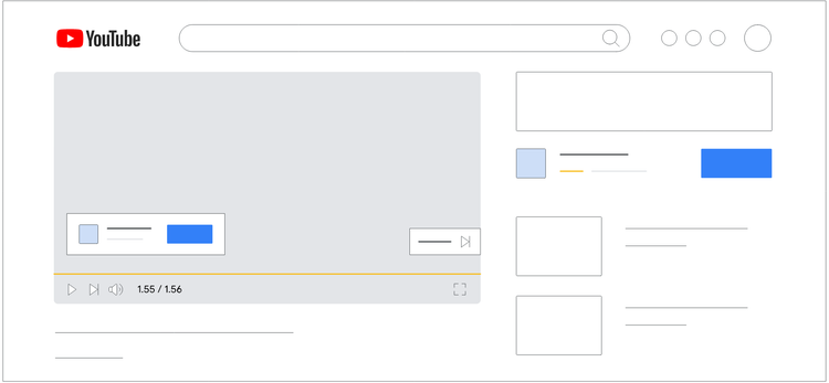 YouTube screenshot with ad placements