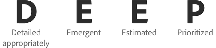 DEEP product backlog — principles for agile planning.