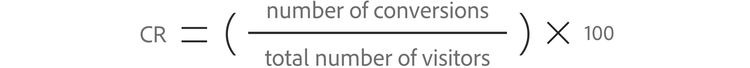 Conversion rate is the numerical percentage of visitors that complete a desired action.