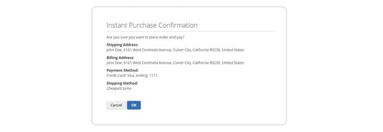 Instant Purchase Confirmation