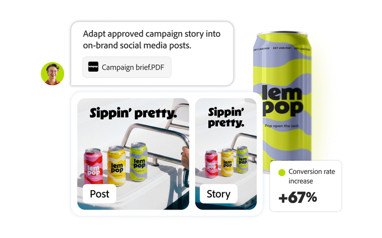 Illustration of a brand story tailored to different digital content formats.