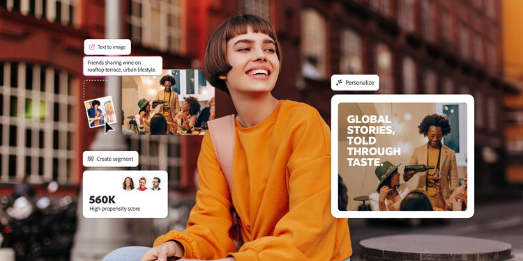 Audience segment receiving personalized marketing engagement through AI-driven content.