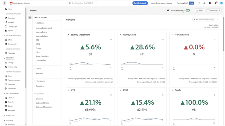 Adobe Journey Optimizer reports image