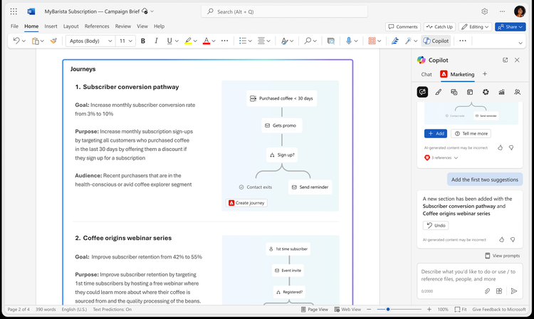 Powered by Adobe Workfront, Adobe Analytics, Adobe Experience Platform and Microsoft Dynamics 365 screenshot