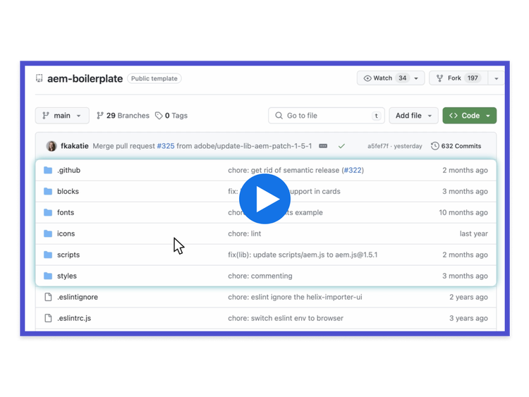Desenvolvimento rápido Adobe Experience Manager Sites