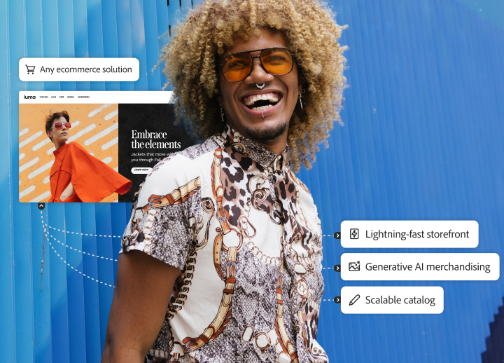 Merchandiser tapping into Adobe Commerce Optimizer capabilities to manage products and ecommerce storefront experiences.