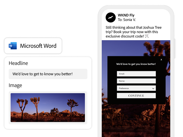 A travel brand using Microsoft Word to author a new form