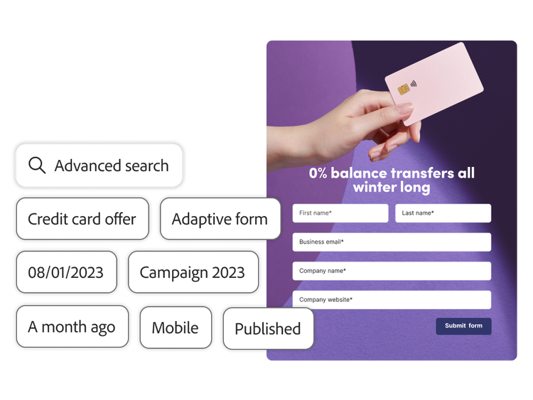 Search query locating a form based on tags