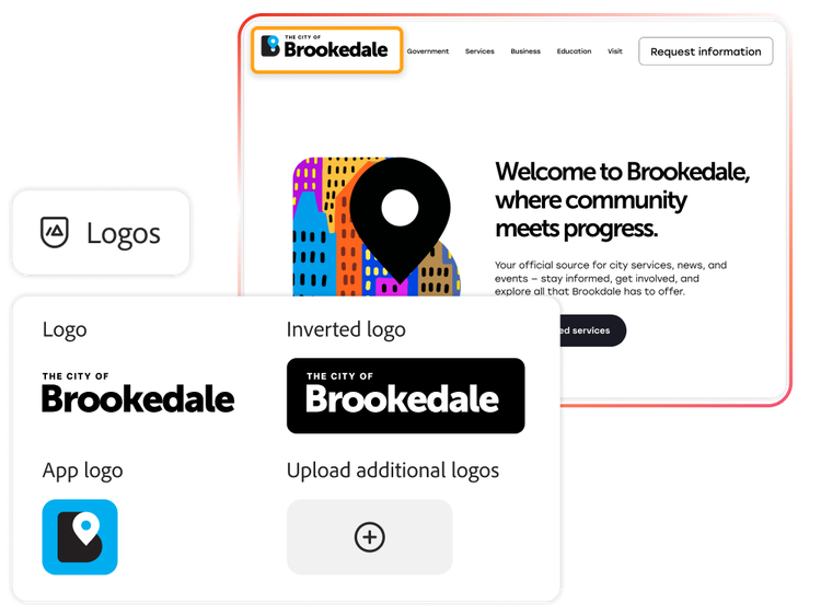 A city government website with options for brand logo usage