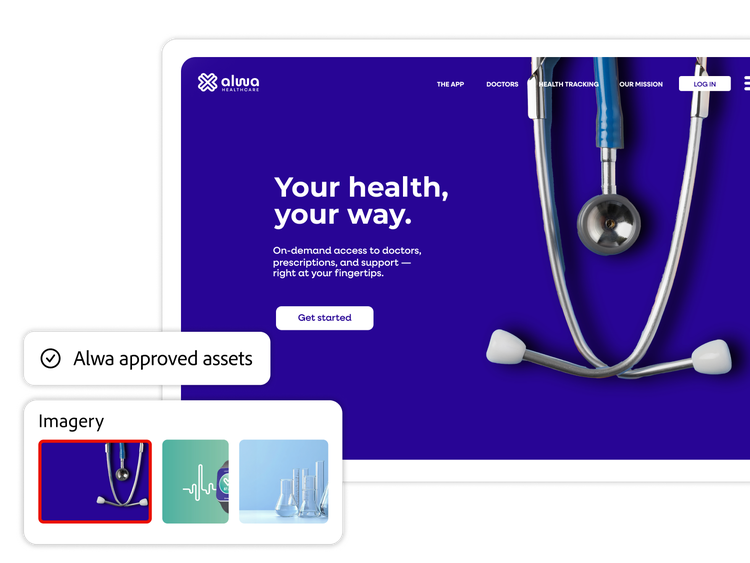 Site Web de télémédecine utilisant des assets validés comme images d'arrière-plan