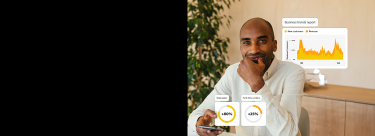 Dirigeant d'entreprise consultant des rapports de tendance