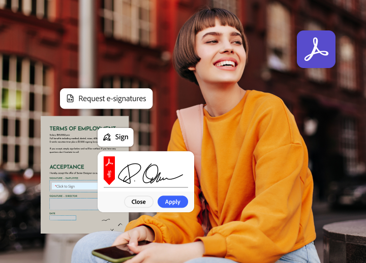 Cliente con una solicitud para firmar un acuerdo y la firma electrónica correspondiente