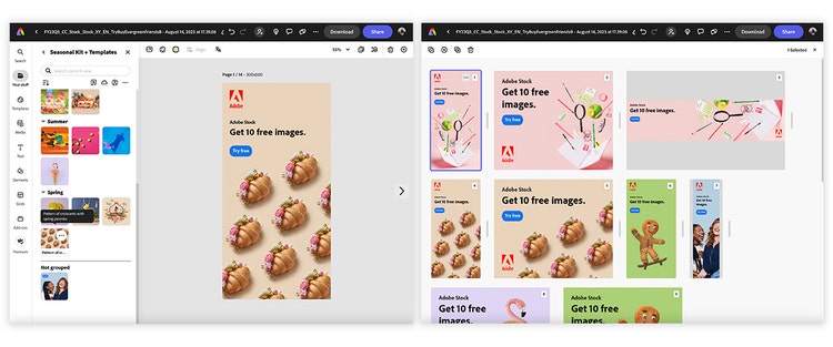 Adobe Express templates.