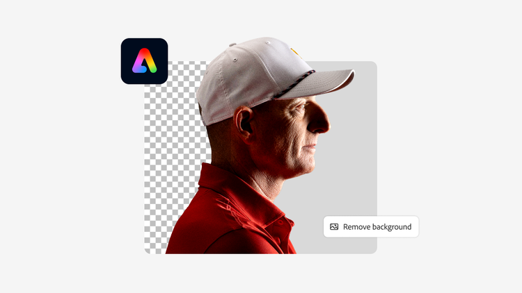 PGA TOUR player headshot in Adobe Express showing background being removed.