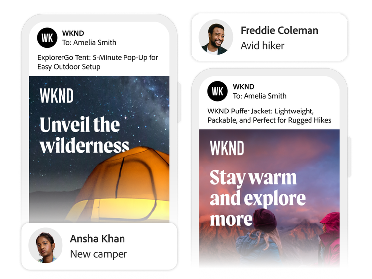 Two personalised email variations